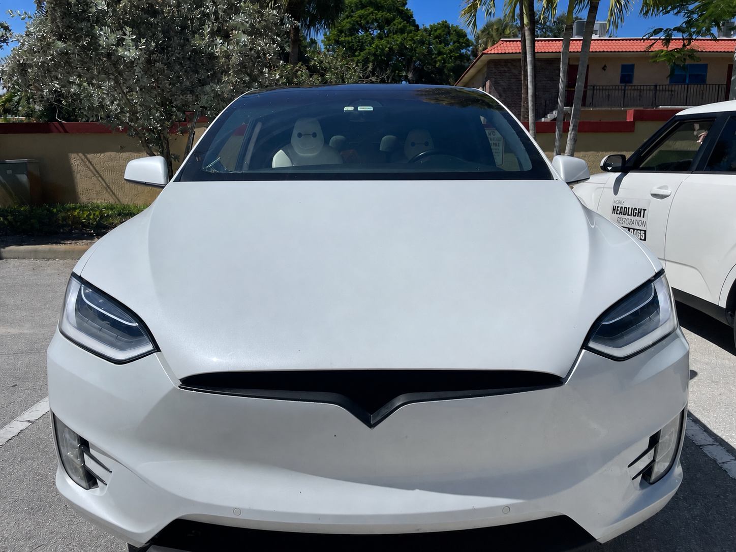 Tesla Model X front view after restoration